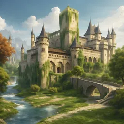 Castle with small river to the side