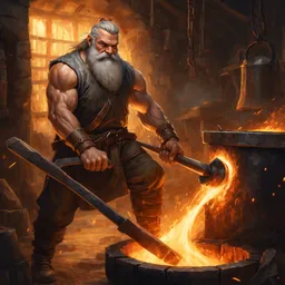 A male blacksmith